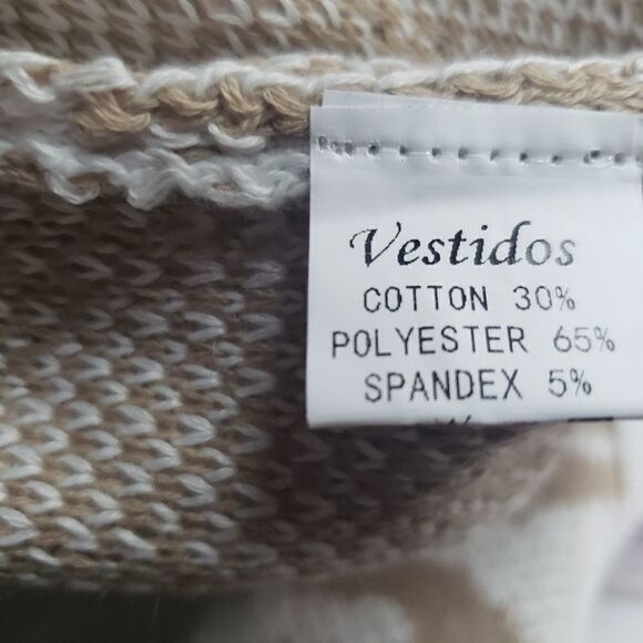 Vestidos Ladies  Khaki White Leopard Print Oversized  Crew Neck Sweater sz Med - Picture 8 of 13